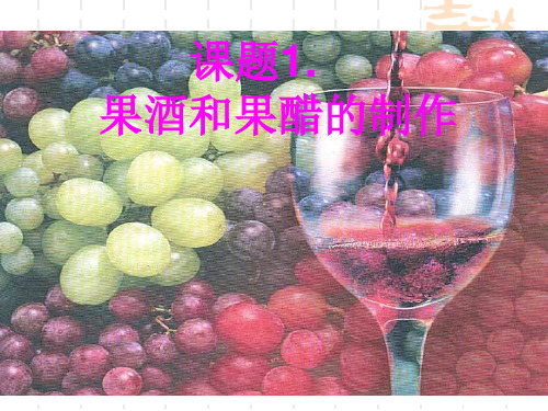 人教版生物选修1课题1：果酒和果醋的制作