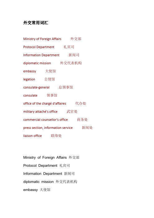 外交英语词汇
