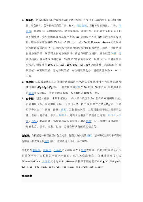 印刷知识名词
