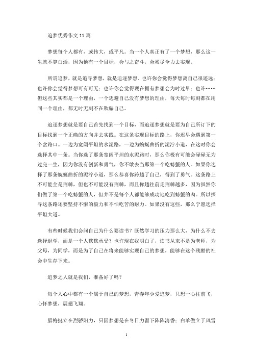 追梦优秀作文(最新)