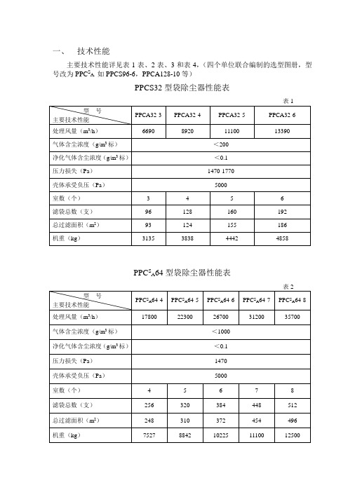 ppc除尘器的技术参数及性能