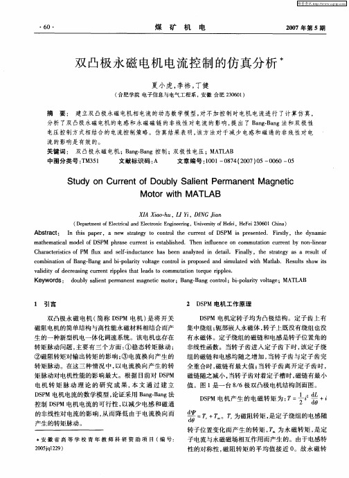 双凸极永磁电机电流控制的仿真分析