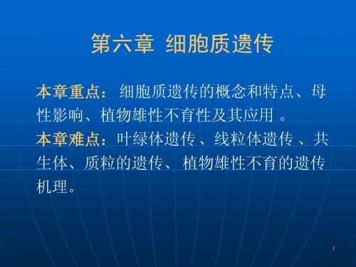 第六章 细胞质遗传