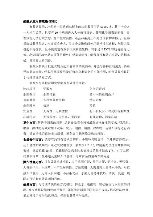 强酸水应用的效果与对比