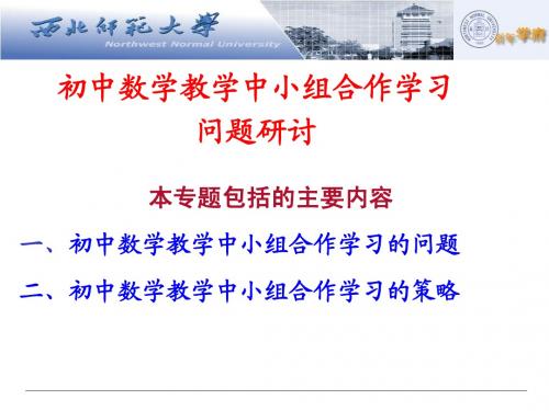 小组合作学习问题研讨