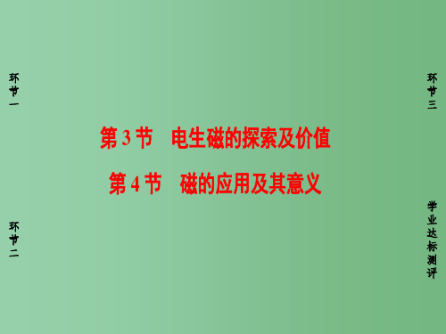 高中物理第2章磁及其应用第3节电生磁的探索及价值第4节磁的应用及其意义课件鲁科版