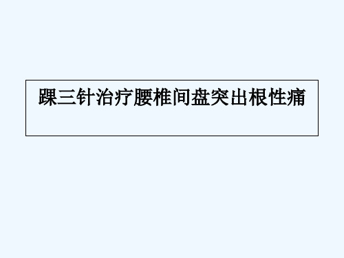 中医适宜技术——踝三针 PPT
