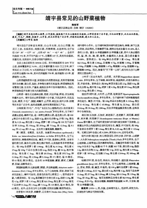 靖宇县常见的山野菜植物