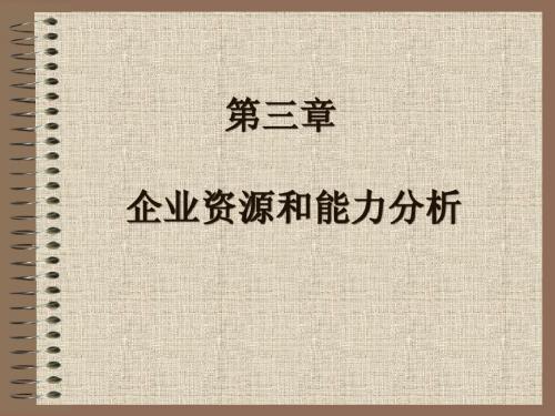 第三章 评估公司的资源和竞争能力