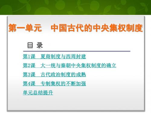 高中历史 第一单元 中国古代的中央集权制度课件 岳麓版必修一