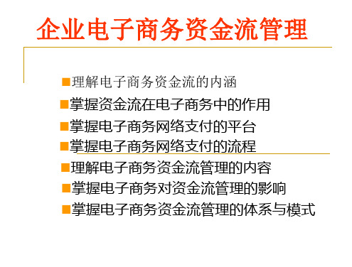 企业电子商务资金流管理