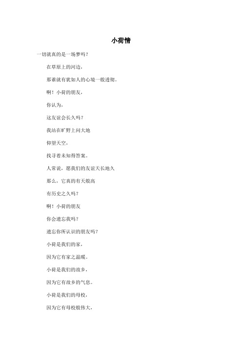 小荷情_初中初一作文400字