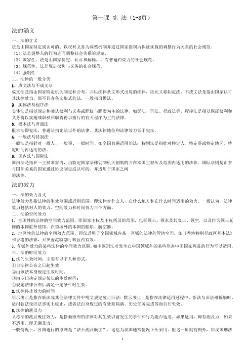 常识判断讲义(罗红军)打印版本-宪法部分+行政法