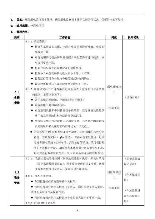 弱电系统作业指导书