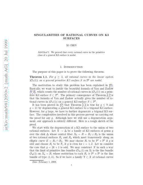 Singularities of Rational Curves on K3 surfaces