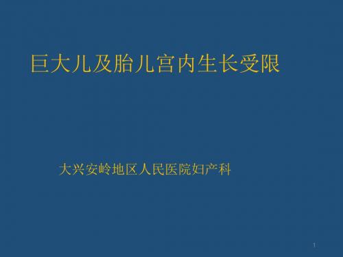 巨大儿及胎儿宫内PPT课件
