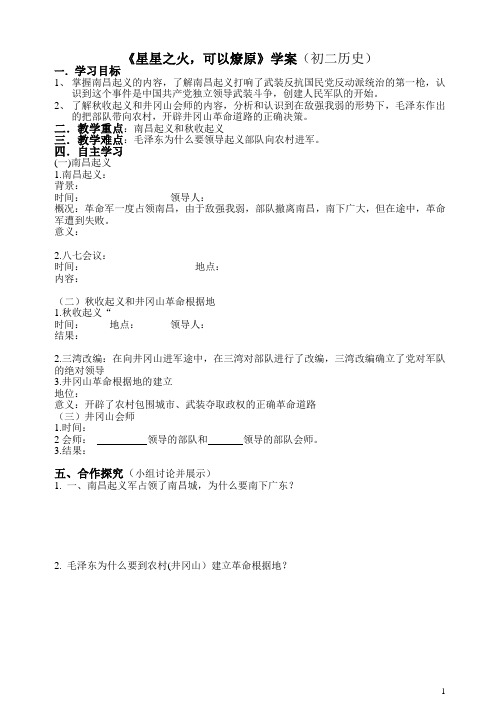 星星之火学案