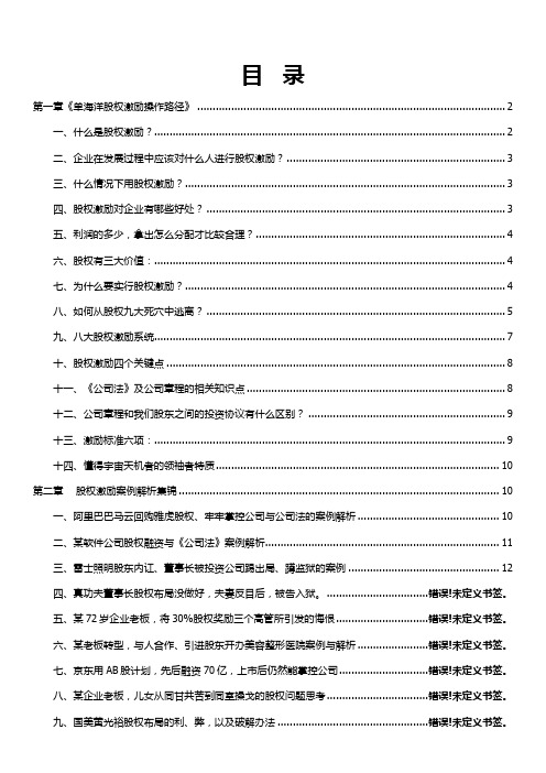 《股权激励操作路径》电子书