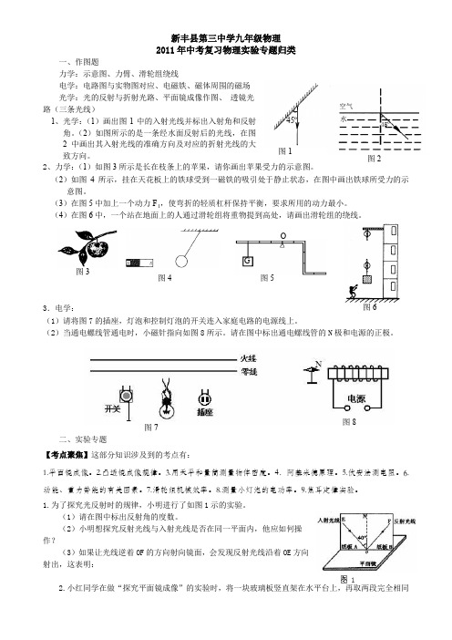 中考复习物理实验专题归类复习