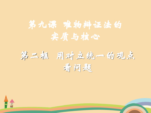 高二政治用对立统一的观点看问题PPT优秀课件