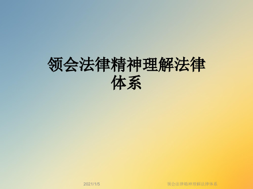 领会法律精神理解法律体系