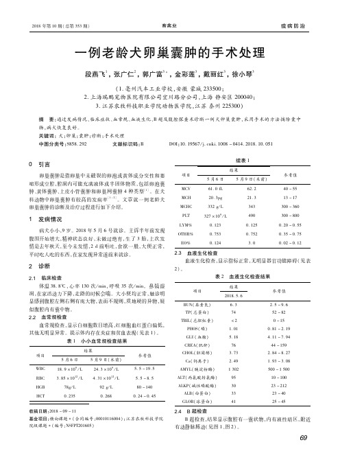一例老龄犬卵巢囊肿的手术处理