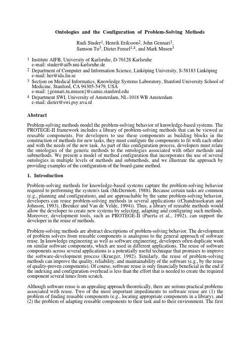 Ontologies and the Configuration of Problem-Solving Methods