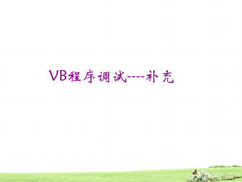 VB调试