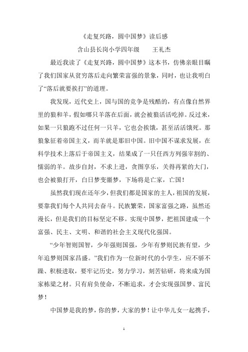 《走复兴路,圆中国梦》读后感
