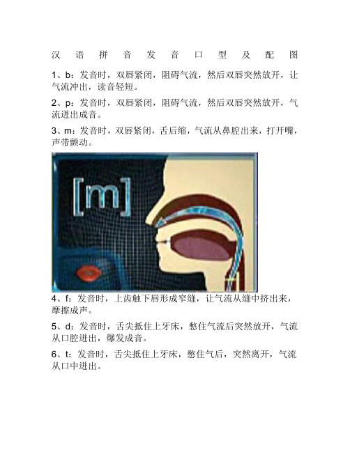 汉语拼音发音口型及配图