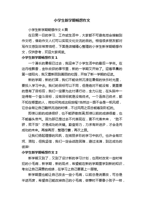 小学生新学期畅想作文