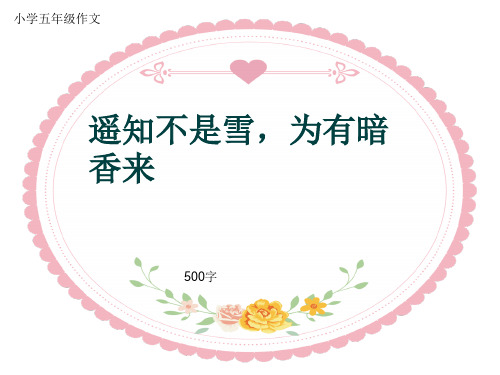 小学五年级作文《遥知不是雪,为有暗香来》500字(共8页PPT)