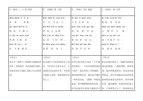二年级古诗40首考级