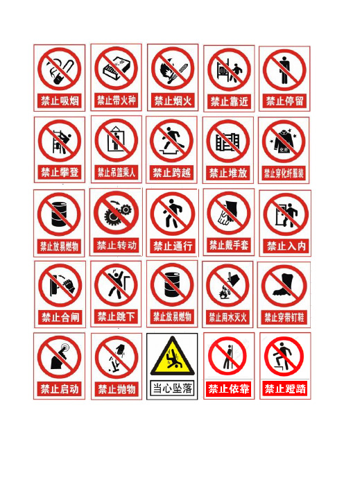 安全标识安全禁止警告指令提示标志大全图片