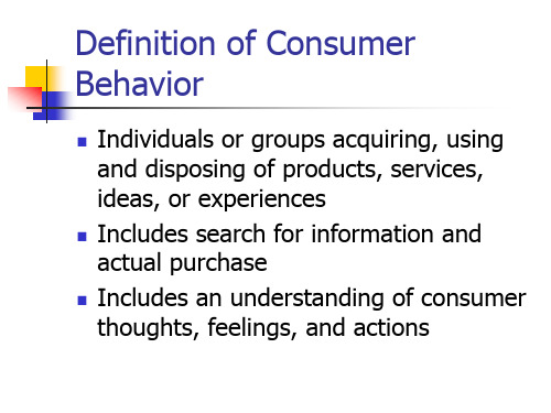 Definition of Consumer Behavior