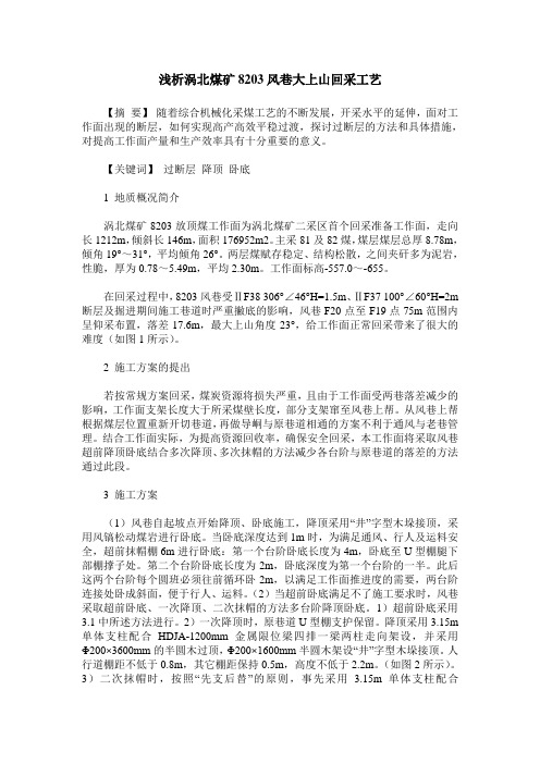 浅析涡北煤矿8203风巷大上山回采工艺