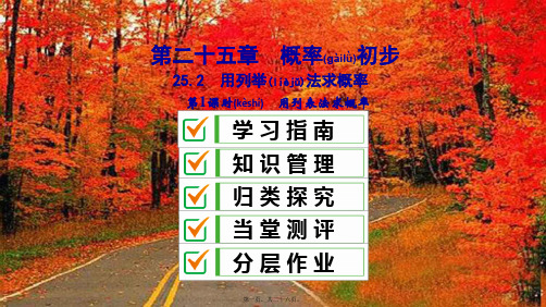 九年级数学上册第25章概率初步25.2用列举法求概率用列表法求概率