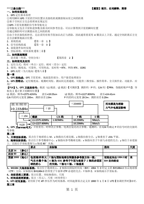 GPS重点知识word资料5页
