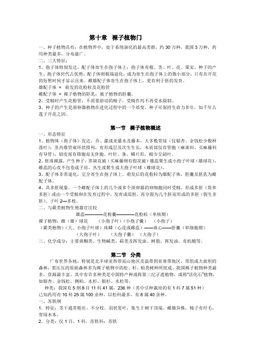 最新药用植物学教案——第十章  裸子植物门