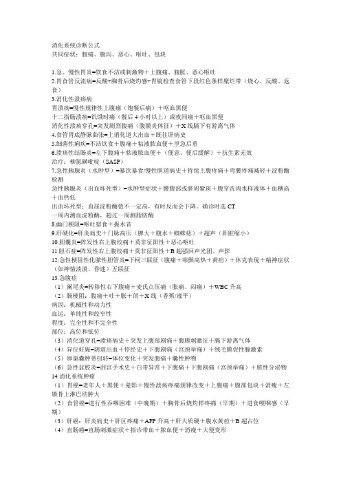 西医学各个系统的常见+诊断+治疗【实用医学信息】
