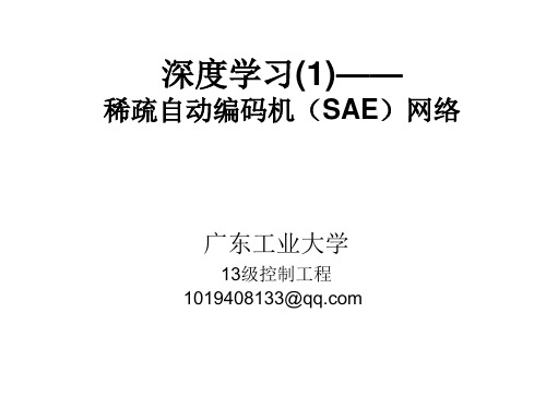 深度学习(1)——sae(稀疏自动编码机)