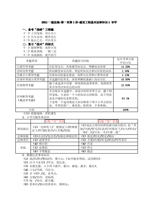 2021年一建-法规-第一章第1讲-建设工程基本法律知识1