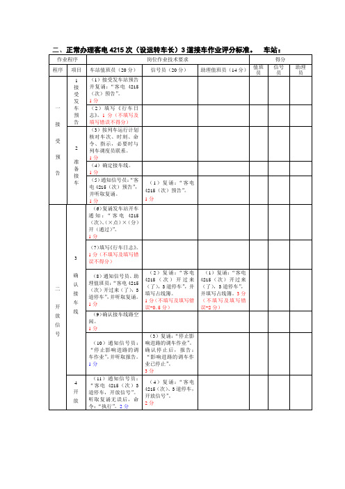 接发列车作业程序(发车道岔失去表示)