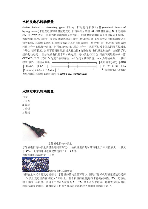 水轮发电机转动惯量