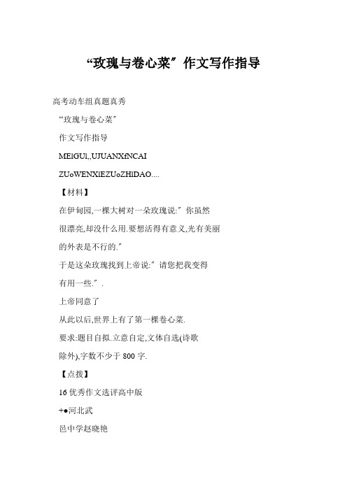 “玫瑰与卷心菜”作文写作指导