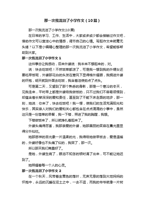 那一次我流泪了小学作文（10篇）