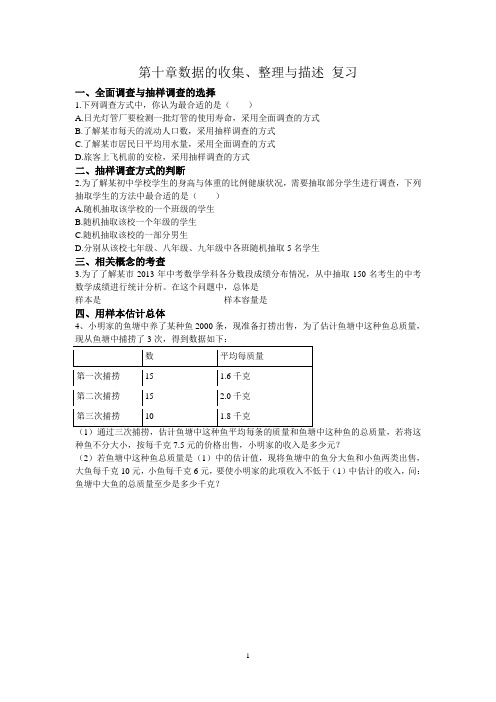第10章 统计调查复习教案