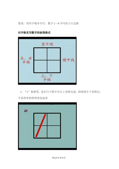 数字的正确书写格式完整可编辑版