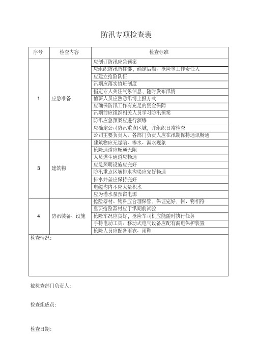 (完整版)防汛专项检查表