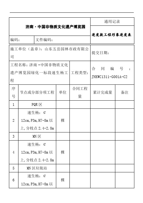 《进度款工程形象进度表》